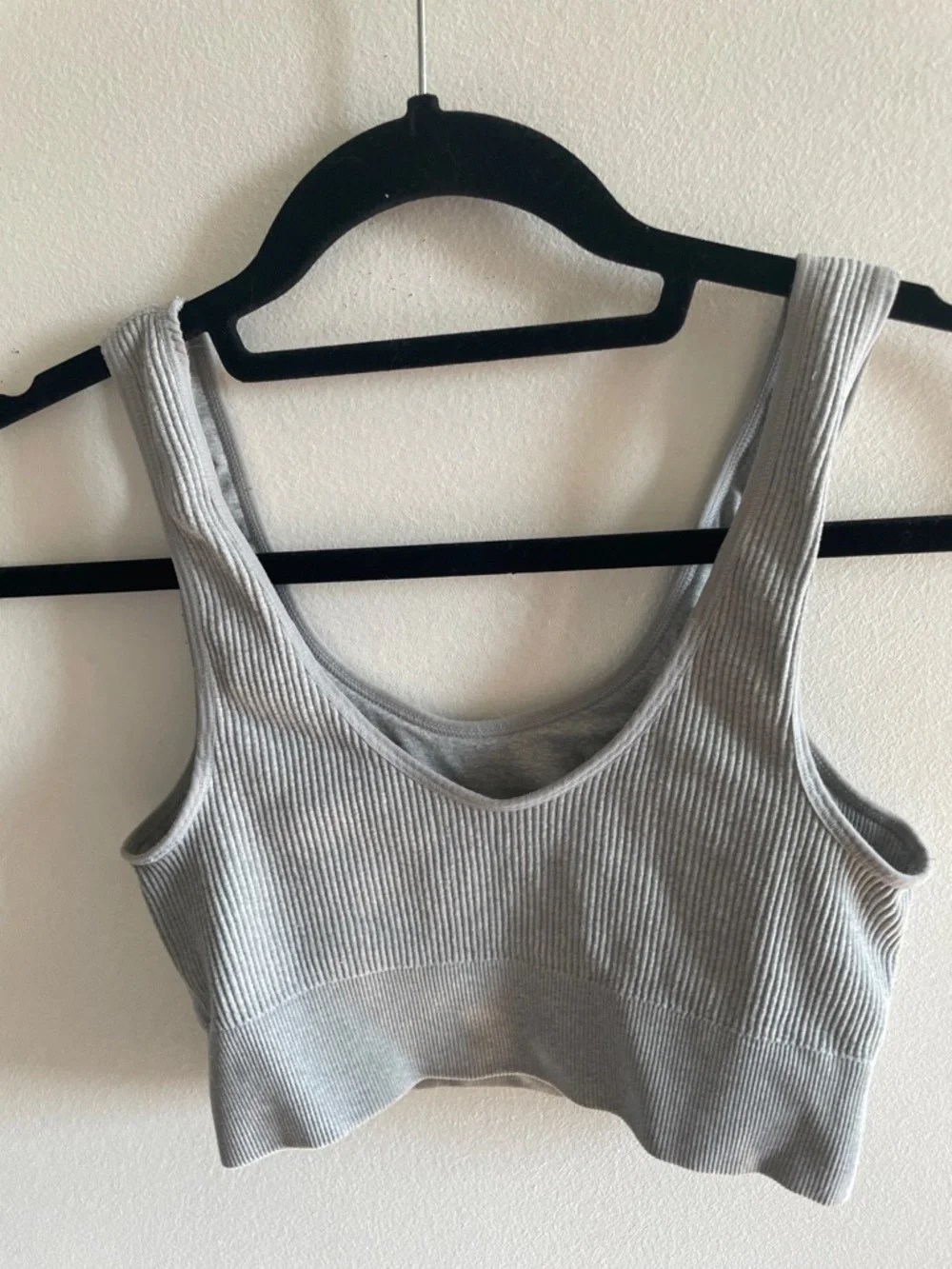aerie Ribbed Cropped Tank - Gray - Picture 3 of 4